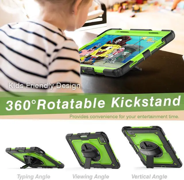 Alt view image 3 of 7 - iPad Pro 11 inch Case 2021 3rd Generation with Pencil Holder / Screen Protector / Stand / Shoulder Strap Shockproof Protective Cover for iPad Pro 11 Inch 2021 2020 2018 and iPad Air 4 10.9 2020