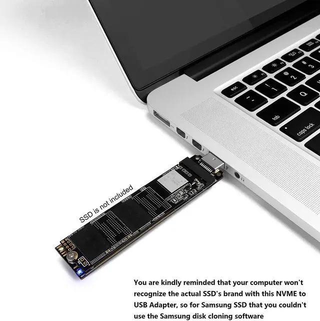 Alt view image 5 of 6 - HAMAXA NVME to USB Adapter M.2 SSD to Type-A Card (No Cable Need) High Performance 10 Gbps USB 3.1 Gen 2 Bridge Chip Use as Portable SSD USB to M2 SSD Key M Support Windows XP / 7/8 / 10 MAC OS