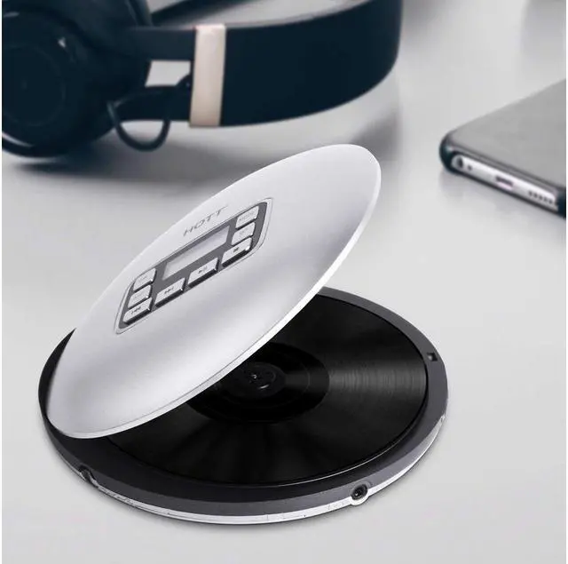 Alt view image 6 of 7 - HAMAXA CD Player HOTT Portable Compact CD Player Support CD-R CD-RW MP3 Compact Disc CD Players with LCD Display Electronic Skip Protection Shockproof Anti Scratch Function Silver
