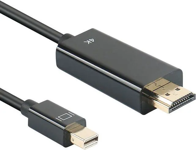 Alt view image 2 of 6 - 4K Thunderbolt Mini Displayport to HDMI 6 Feet Cable with Audio Mini DP Display Port to HDMI Adapter Converter Gold Plated Cord for MacBook Air Mac Mini Microsoft Surface Pro 3 Pro 4