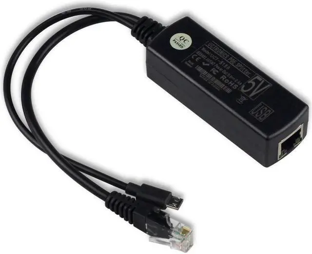 Main image of IEEE 802.3af Micro USB Active PoE Splitter Power Over Ethernet 48V to 5V 2.4A for Tablets, Dropcam or Raspberry Pi (48V to 5V 2.4A)