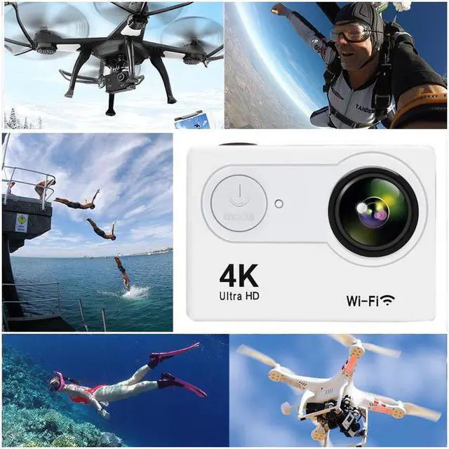Alt view image 6 of 7 - GeeKam Action Camera 4K WiFi Ultra HD Underwater 30M Waterproof 170° Wide Angle Lens Sports Camcorder with Remote Control 2 Rechargeable Batteries and Mounting Accessories Kit