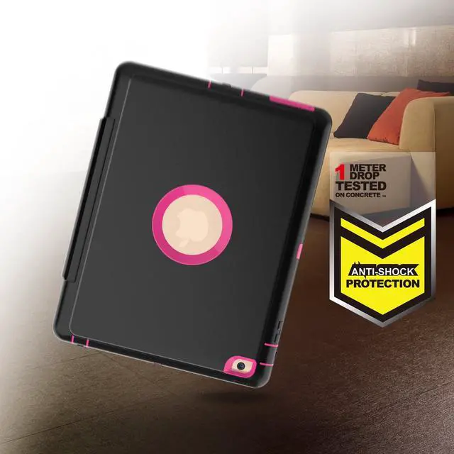 Alt view image 5 of 7 - iPad 2/3/4 Case with Smart Cover, Three Layer Drop Protection Rugged Protective Heavy Duty iPad Case with Magnetic Smart Auto Wake/Sleep Cover Compatible with Apple iPad 2/3/4-Black/Light