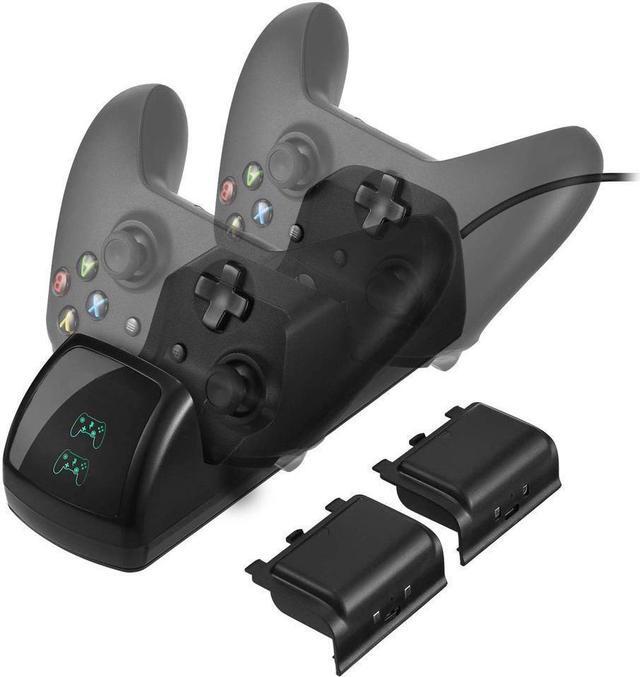 Alt view image 7 of 7 - Xbox One Controller Charger, Slopehill Xbox One / One S / One Elite Wireless Controller Charger Charging Station Stand Dock Adapter With 2 Rechargeable 400mAh Battery Packs, 3 - 4 Hours Gaming Time