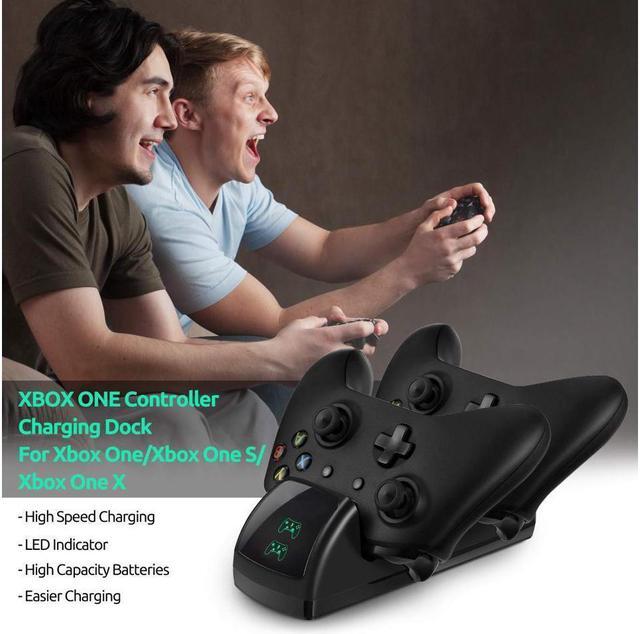 Alt view image 3 of 7 - Xbox One Controller Charger, Slopehill Xbox One / One S / One Elite Wireless Controller Charger Charging Station Stand Dock Adapter With 2 Rechargeable 400mAh Battery Packs, 3 - 4 Hours Gaming Time