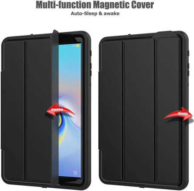 Alt view image 2 of 7 - Galaxy Tab A 10.5 2018 SM-T590/T595 Case Heavy Duty Three Layer Smart Protective with Auto Sleep/Wake & Built-in Screen Protector for Samsung Tab A 10.5 2018 SM-T590/T595
