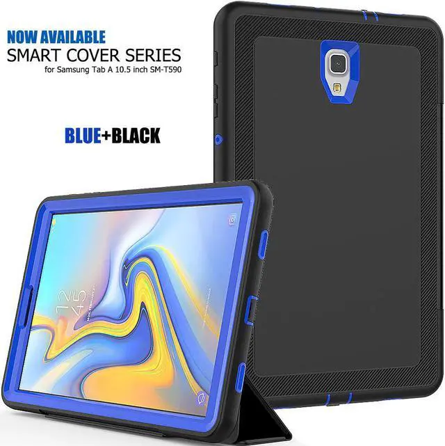 Alt view image 2 of 6 - Galaxy Tab A 10.5 2018 SM-T590/T595 Case Heavy Duty Three Layer Smart Protective with Auto Sleep/Wake & Built-in Screen Protector for Samsung Tab A 10.5 2018 SM-T590/T595