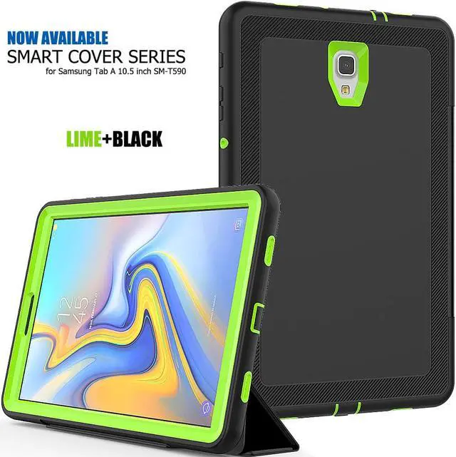 Alt view image 2 of 6 - Galaxy Tab A 10.5 2018 SM-T590/T595 Case Heavy Duty Three Layer Smart Protective with Auto Sleep/Wake & Built-in Screen Protector for Samsung Tab A 10.5 2018 SM-T590/T595