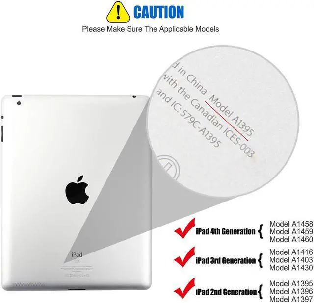 Alt view image 4 of 5 - iPad 2 3 4 Case Three Layer Drop Protection Rugged Protective Heavy Duty iPad 4 Case Smart Cover with Auto Wake Sleep Function Magnetic Stand Cover for Apple iPad 2 iPad 3 iPad 4