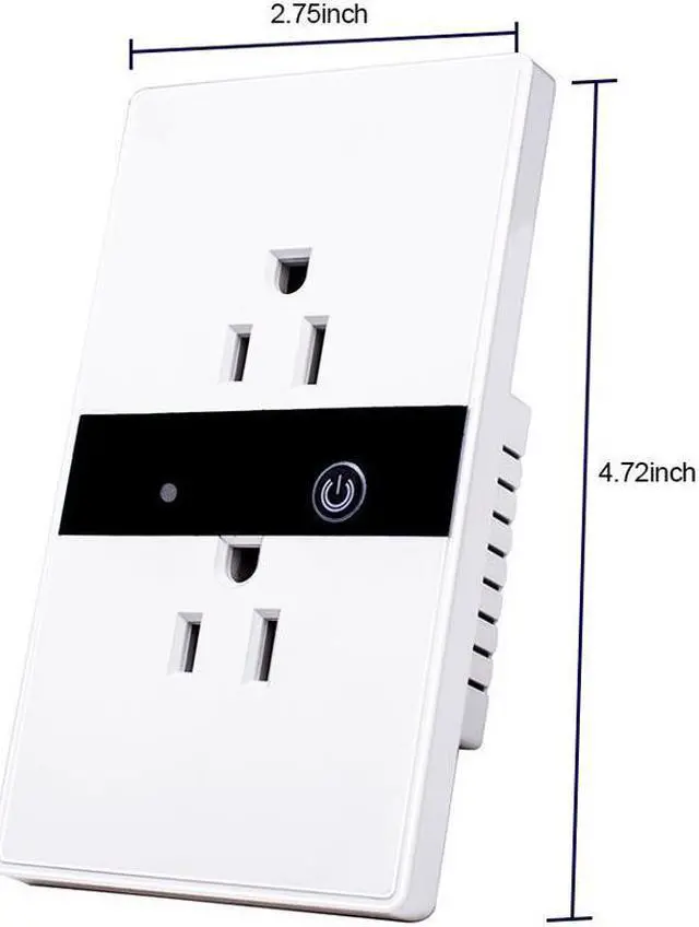 Alt view image 2 of 7 - Smart Wall Outlet Plug Duplex Receptacle Switch Wireless Wi-Fi In-Wall Socket with Timing Function Work with Amazon Alexa Echo Google Home Remote Control Lighting Appliance (Android 4.1 iOS 8.0 Above)