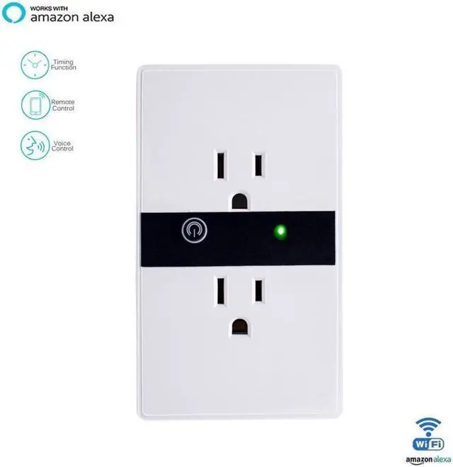 Main image of Smart Wall Outlet Plug Duplex Receptacle Switch Wireless Wi-Fi In-Wall Socket with Timing Function Work with Amazon Alexa Echo Google Home Remote Control Lighting Appliance (Android 4.1 iOS 8.0 Above)