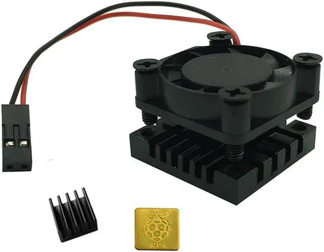 Alt view image 2 of 7 - Raspberry Pi B+ 2B 3B 3B+ Aluminum Case Metal Chassis Shell Box with Onboard Cooling Fan