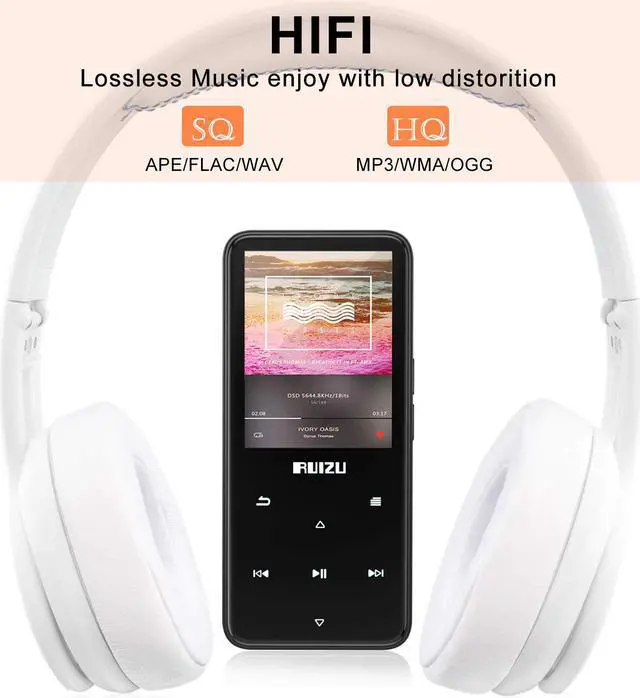 Alt view image 5 of 7 - RUIZU MP3 Player with Bluetooth 4.1 16GB Portable Lossless Sound MP4 Music Player with Touch Button 2.4'' Screen FM Radio Voice Recorder Video Playback Build-in Speaker  Support Up to 128 GB