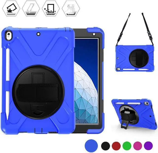 Main image of iPad AIR 3rd Generation 10.5” 2019 Case iPad Pro 10.5 inch 2017 Case - Heavy Duty Shockproof Protective Case Cover with Pencil Holder Rotating Stand / Hand Strap Carrying Shoulder Strap