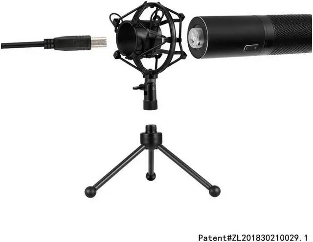 Alt view image 4 of 7 - Professional Studio Broadcasting & Recording Microphone Set PC Microphone Kit with Shock Mount USB Cable for PC Studio Recording Podcasting Youtube Karaoke