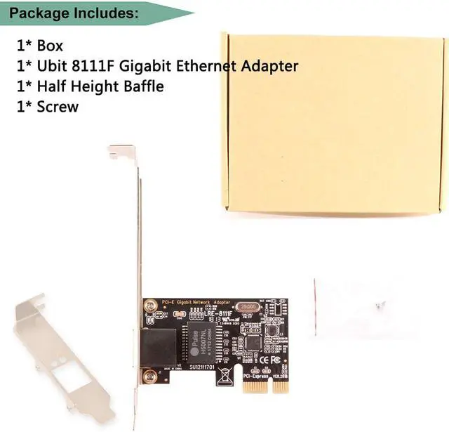 Alt view image 6 of 6 - 8111F PCI-E Gigabit Network Adapter, PCI Express Network Card Gigabit Ethernet LAN Card 10/100/1000 Mbps for Windows 10/8.1/8/7/XP