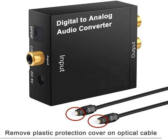 Alt view image 5 of 7 - Audio Digital to Analog Converter DAC with 3.5mm Jack, Optical SPDIF Toslink Coaxial to Analog Stereo L/ R Converter Adapter with Optical Cable and Power Adapter for PS3 PS4 XBox DVD Roku