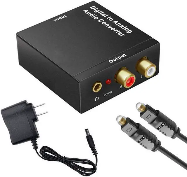 Main image of Audio Digital to Analog Converter DAC with 3.5mm Jack, Optical SPDIF Toslink Coaxial to Analog Stereo L/ R Converter Adapter with Optical Cable and Power Adapter for PS3 PS4 XBox DVD Roku