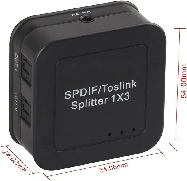 Alt view image 2 of 6 - Digital Optical Toslink Splitter 1 in to 3 Out Powered Amplifier Supports 5.1CH/ LPCM2.0/ DTS/Dolby-AC3