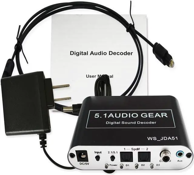Alt view image 7 of 7 - 5.1 Audio Gear Digital Sound Decoder Converter - Optical SPDIF/Coaxial Dolby AC3 DTS to 5.1CH Analog Audio US