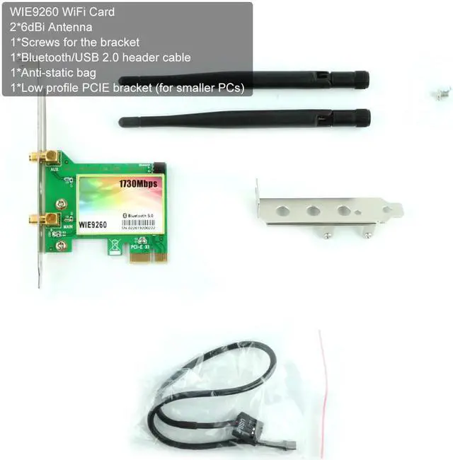 Alt view image 3 of 6 - WiFi PCIe Card AC 1730Mbps Dual Band Wireless Network Card with Bluetooth 5.0 for PCI-E Wireless WiFi Network Adapter Desktop PC