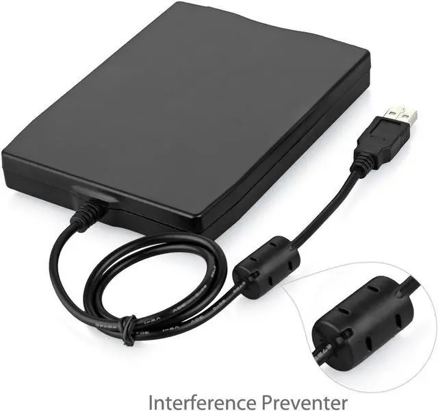 Alt view image 2 of 6 - USB Floppy Drive 3.5" USB External Floppy Disk Drive Portable 1.44 MB FDD USB Drive Plug and Play for PC Windows 10 7 8 Windows XP Vista Mac Black