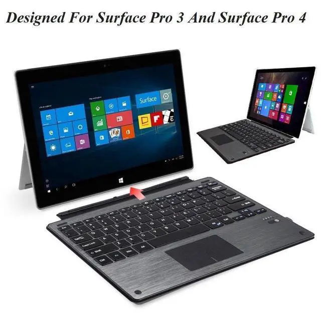 Alt view image 5 of 7 - Wireless Bluetooth Keyboard For Microsoft Surface Pro 3 Pro 4 Pro 5 with Touchpad Werleo Ultra-Slim Portable Aluminum Wireless Bluetooth Keyboard For Surface Pro 3 / Surface Pro 4 / Pro 5