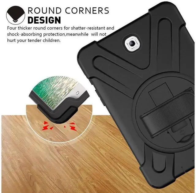 Alt view image 5 of 7 - Galaxy Tab S2 9.7 Case Werleo Full-Body Shockproof Anti-Slip Protective Case with 360 Degrees Rotatable Kickstand Hand Strap & Shoulder Strap for Samsung SM-T810 SM-T815 SM-T813 Tablet Cover