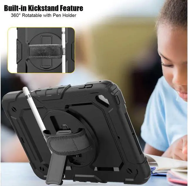 Alt view image 5 of 7 - iPad Mini 5 Case,iPad Mini 4 Case, SXTech [Full-Body] Drop Proof &Shockproof Hybrid Armor Case with 360 Rotating Stand [Pencil Holder] Screen Protector Hand Strap for iPad Mini 5th Gen Cover