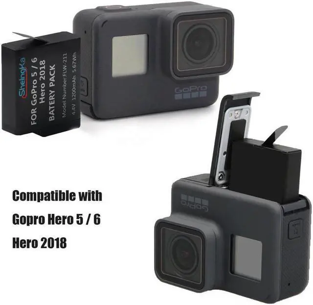 Alt view image 4 of 7 - GoPro Rechargeable Battery 2 Pack x 1500mAh and 3-Channel Charger for GoPro Hero 5 Black,Hero 6 Black, Hero 7 Black Hero 2018 Hero 8 (Fully Compatible with Original)