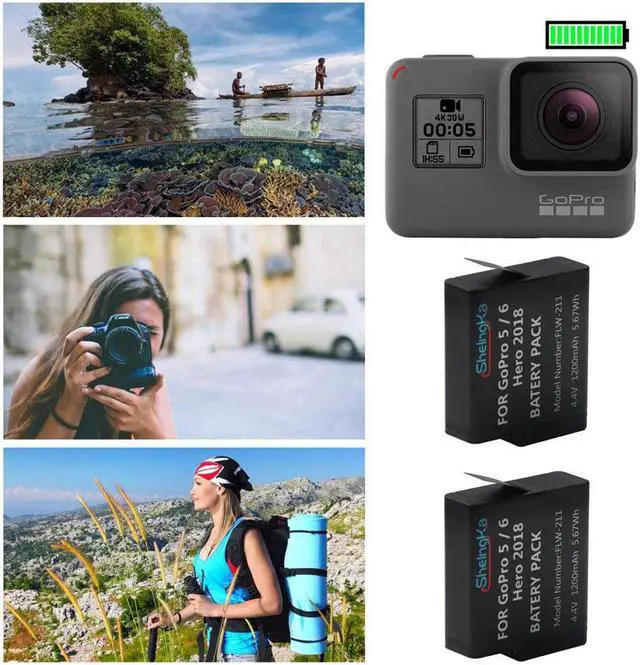 Alt view image 7 of 7 - GoPro Rechargeable Battery 2 Pack x 1500mAh and 3-Channel Charger for GoPro Hero 5 Black,Hero 6 Black, Hero 7 Black Hero 2018 Hero 8 (Fully Compatible with Original)