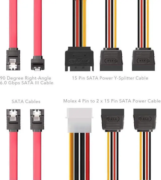 Alt view image 3 of 6 - SATA Cable and SATA Power Splitter Cable-ST1003