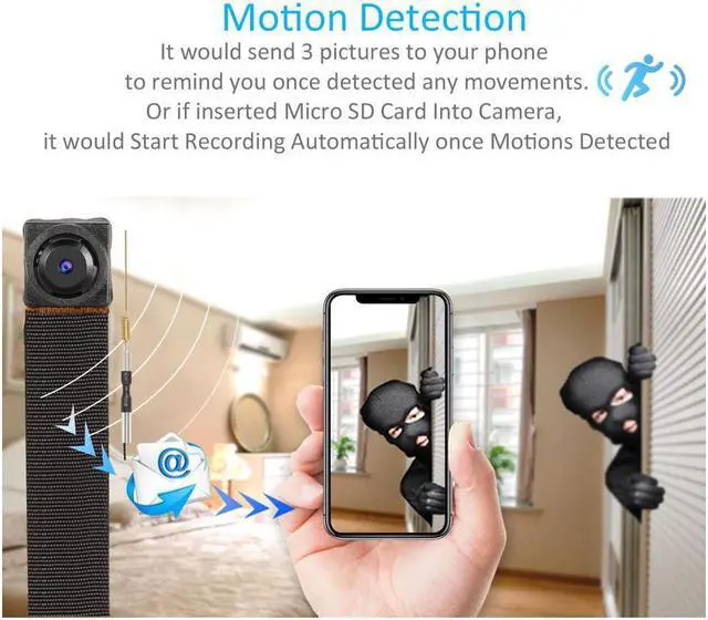 Alt view image 3 of 6 - WiFi Camera, Nanny Cam Wireless Security Camera Motion Detection Remote View for iPhone/Android Device Home Surveillance Video Recorder