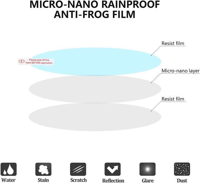 Alt view image 3 of 7 - Anti-fog Car Rearview Mirror Film Anti Water Mist Anti-glare Anti-Scratch Rainproof HD Clear Nano Protective Film for Side Window Bathroom Vanity and Other Glass Mirrors - 2PCS