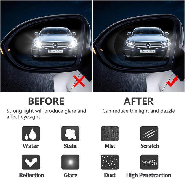 Alt view image 4 of 7 - Anti-fog Car Rearview Mirror Film Anti Water Mist Anti-glare Anti-Scratch Rainproof HD Clear Nano Protective Film for Side Window Bathroom Vanity and Other Glass Mirrors - 2PCS