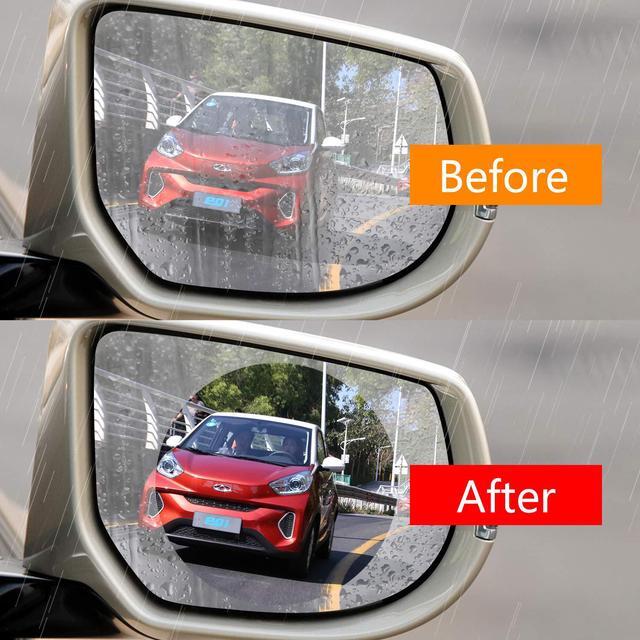Alt view image 5 of 7 - Anti-fog Car Rearview Mirror Film Anti Water Mist Anti-glare Anti-Scratch Rainproof HD Clear Nano Protective Film for Side Window Bathroom Vanity and Other Glass Mirrors - 2PCS