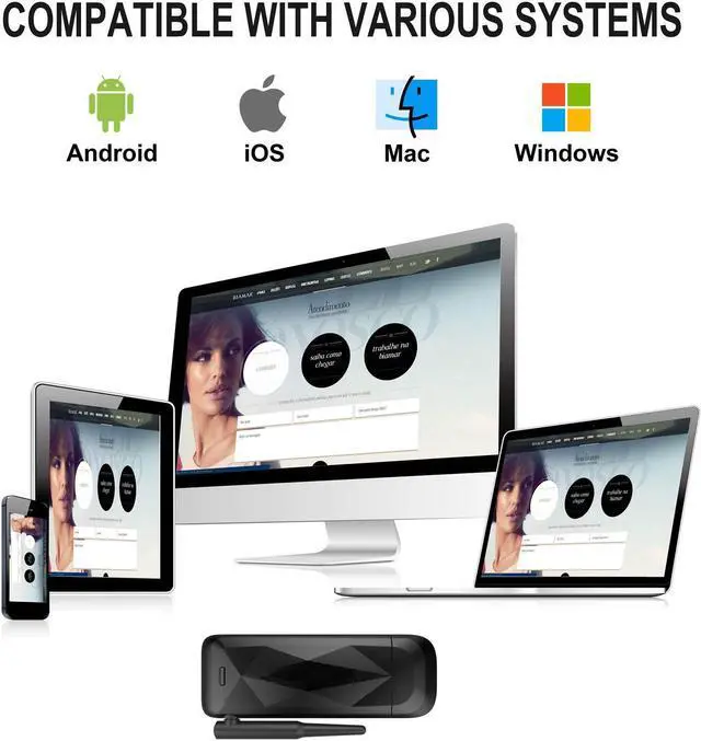 Alt view image 4 of 7 - 2.4G/5G Wireless Display Dongle, WiFi Portable WLAN Display Receiver, 1080P HDMI Screen Mirroring Adapter Support Airplay DLNA Miracast for iOS/Android Smartphones/Windows/Mac/Laptop