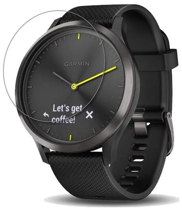 Alt view image 6 of 6 - Compatible Garmin Vivomove HR Screen Protector 2.5D rounded edges 9H Premium Real Tempered Glass Screen Protector for Garmin Vivomove HR Anti Scratch Protector - 2PCS