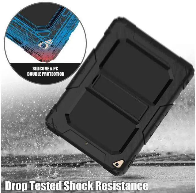 Alt view image 3 of 7 - iPad 5th / 6th Generation Cases iPad Air 2 Cover Heavy Duty Rugged Shockproof Silicone Protective Case With Stand & Shoulder Strap For Apple iPad Air 2 / iPad Pro 9.7 / iPad 9.7 2017 2018