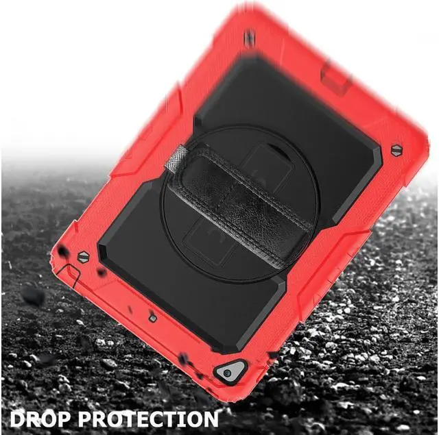 Alt view image 5 of 6 - New iPad 9.7 Inch 2018 2017 Case iPad 6th 5th Generation Case Full-body Shock Proof Hybrid Armor Protective Case Cover with 360 Rotating Stand & Strap for Apple iPad 5th / 6th iPad Air 2 iPad Pro 9.7