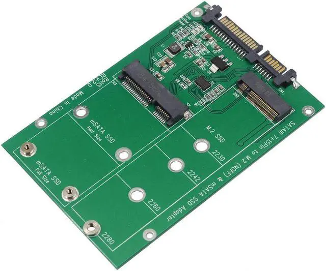 Alt view image 4 of 6 - WERLEO 2-in-1 NGFF or mSATA SSD to SATA 3.0 Adapter Converter Card Support Mini SATA Hard Drive or M.2 B Key HDD with with 2.5 inch SATA Cable