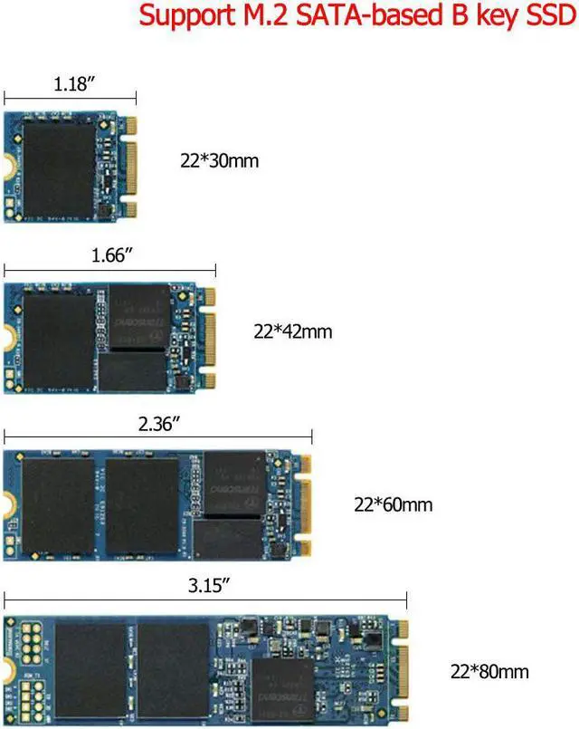 Alt view image 3 of 6 - WERLEO 2-in-1 NGFF or mSATA SSD to SATA 3.0 Adapter Converter Card Support Mini SATA Hard Drive or M.2 B Key HDD with with 2.5 inch SATA Cable