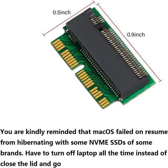 Alt view image 5 of 6 - WERLEO M.2 NVME SSD Convert Adapter for MacBook Air Pro Retina Mid 2013 2014 2015 2016 2017 NVME / AHCI SSD Upgraded Kit for A1465 A1466 A1398 A1502