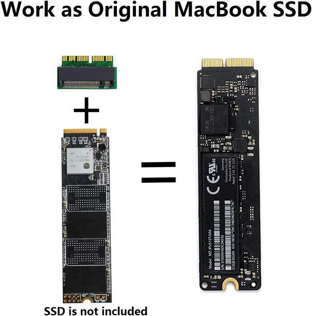 Alt view image 6 of 6 - WERLEO M.2 NVME SSD Convert Adapter for MacBook Air Pro Retina Mid 2013 2014 2015 2016 2017 NVME / AHCI SSD Upgraded Kit for A1465 A1466 A1398 A1502