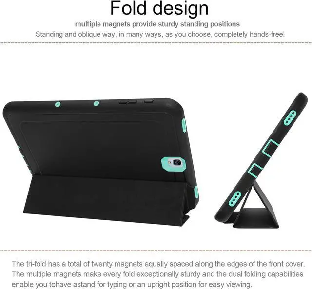 Alt view image 4 of 7 - Werleo Case for Galaxy Tab S3 9.7 inch Smart Stand Case Folio Auto Sleep Wake Shockproof Full Body Protective Case Cover with Built-in Screen Protector for Samsung Galaxy Tab S3 SM-T820 T825