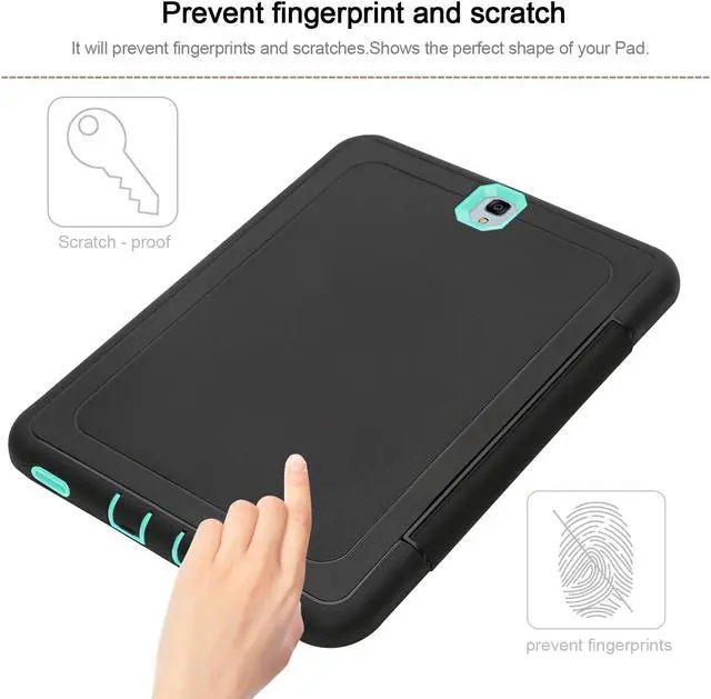 Alt view image 3 of 7 - Werleo Case for Galaxy Tab S3 9.7 inch Smart Stand Case Folio Auto Sleep Wake Shockproof Full Body Protective Case Cover with Built-in Screen Protector for Samsung Galaxy Tab S3 SM-T820 T825
