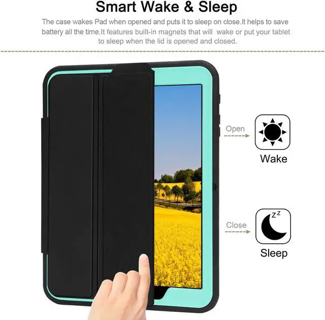 Alt view image 2 of 7 - Werleo Case for Galaxy Tab S3 9.7 inch Smart Stand Case Folio Auto Sleep Wake Shockproof Full Body Protective Case Cover with Built-in Screen Protector for Samsung Galaxy Tab S3 SM-T820 T825