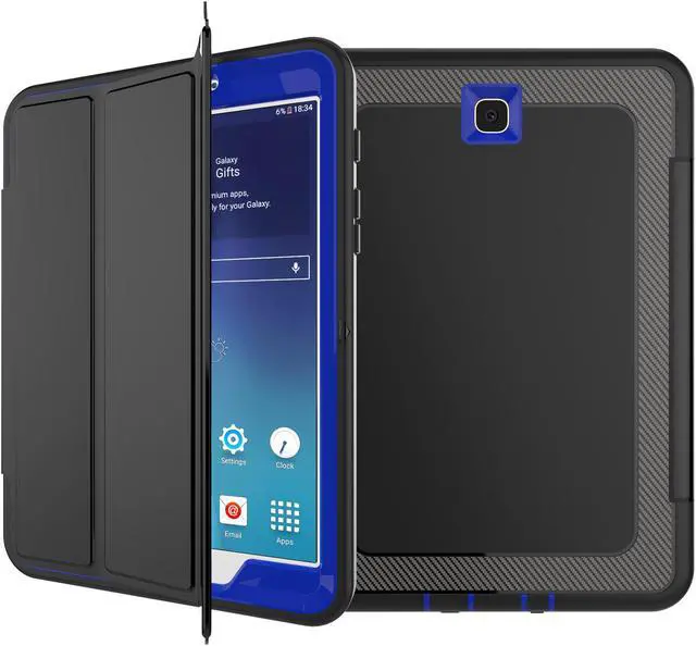 Alt view image 2 of 5 - Galaxy Tab S2 8.0 Case Cover Heavy Duty Three Layer Smart Protective with Auto Sleep Wake & Built-in Screen Protector for 2015 Samsung Galaxy Tab S2 8.0 SM-T710 T715 T713 Case