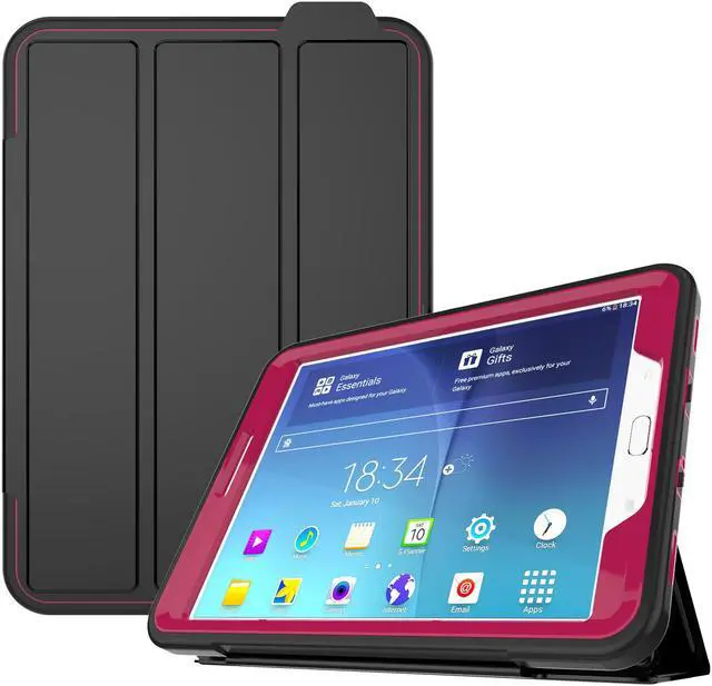 Alt view image 2 of 6 - Galaxy Tab S2 8.0 Case Cover Heavy Duty Three Layer Smart Protective with Auto Sleep Wake & Built-in Screen Protector for 2015 Samsung Galaxy Tab S2 8.0 SM-T710 T715 T713 Case