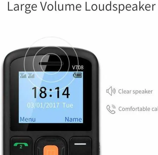 Alt view image 5 of 7 - Senior Cell Phone UNIWA V708 2G GSM Mobile Phone Dual SIM SOS Large Button 1.77 Inch Screen 800mAh Battery Large Digital Emergency Phone with Charging Cradle for Senior Elderly Kids Old Man